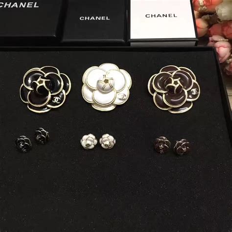 coco chanel camellia brooch|Chanel camellia flower earrings.